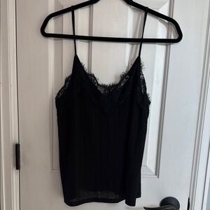 Zara Black Lace Trim Cami Top